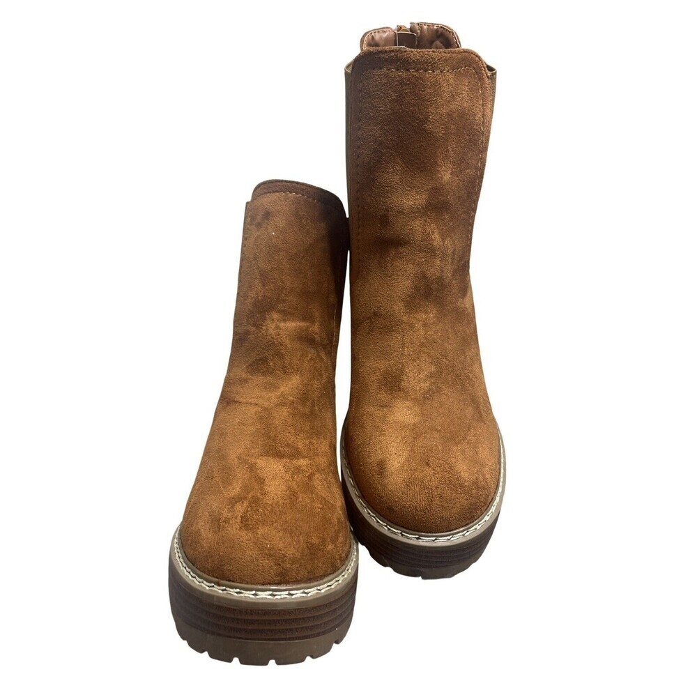 Olivia Millet Brown Platform Boots Women’s Size 8 1/2 - Picture 2 of 10